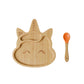 Bamboo Suction Animal Plates with Spoon