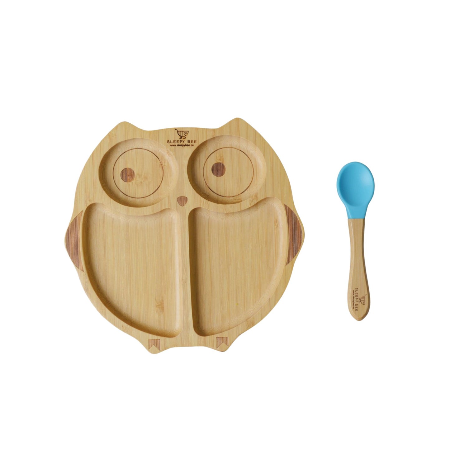 Bamboo Suction Animal Plates with Spoon