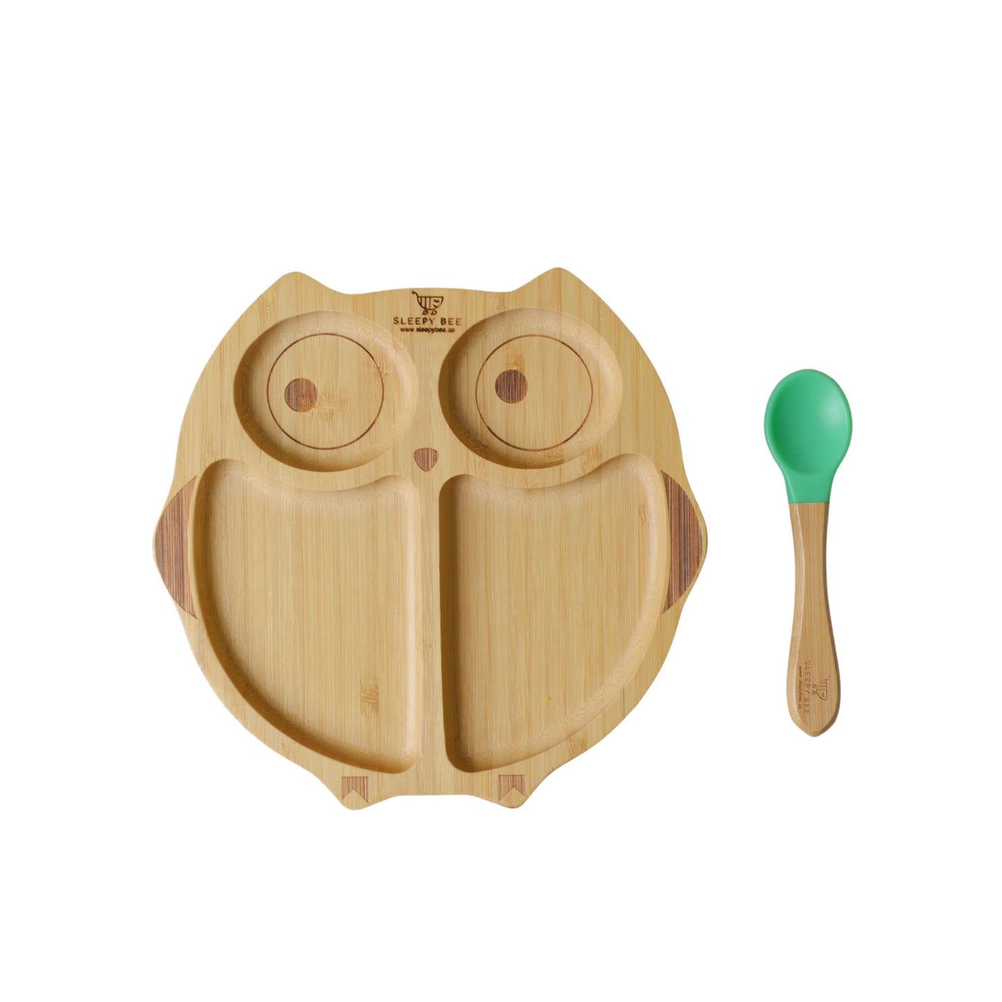 Bamboo Suction Animal Plates with Spoon