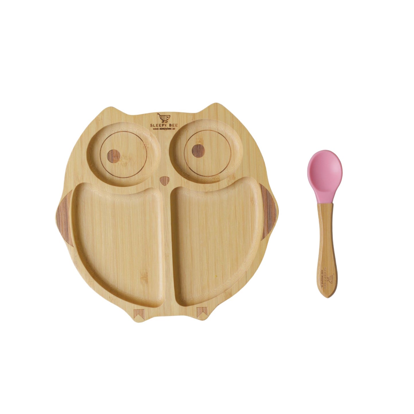 Bamboo Suction Animal Plates with Spoon