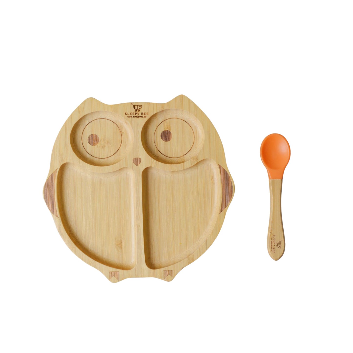 Bamboo Suction Animal Plates with Spoon