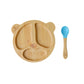 Bamboo Suction Animal Plates with Spoon