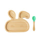 Bamboo Suction Animal Plates with Spoon