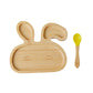 Bamboo Suction Animal Plates with Spoon